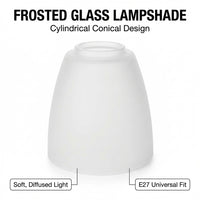 Frosted Glass Cylinder Lampshade E27, Customizable Frosted Glass Lamp Shade, Cylindrical Glass Lampshade E27, Frosted Glass Globe Replacement