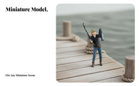 1:64 Scale Fishing Figure Collectible 1:64 Scale Fishing Figure Miniature Fisher Model Realistic Intricacy Tiny Fisherman