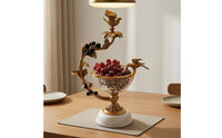 Brass Fruit Basket Ornate Crystal Fruit Basket Floral Pedestal Bowl