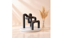 Sculptural Resin Sofa Ornament Freestanding Velvet-Textured Chair Ornament for Entryway