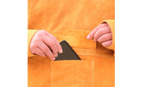invertedWear Cowhide Weld Coat Unlined Leather Soldering Jacket High Collar Soldering Coat Long Sleeves