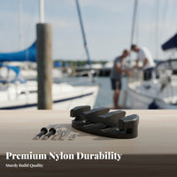 Black Boat Tether Base Textured Nylon Clamping Base Matte Finish