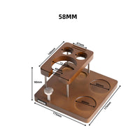 Wooden Puck Press Stand Rectangular Tamping Station Espresso Tool Holder Solid Wood Metal Tamping Base Stand
