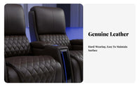 3-Seater Power Recliner Sofa High support Support Theater Seating Adjustable Recline Living Room Furniture for Movie Lovers, Apartment Dwellers