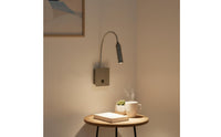 Foldable Flexible Gooseneck Wall Lamp Focused Beam Dimmable LED Wall Lamp Easy Install Eye-Caring for Bedroom
