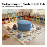 Round Upholstered Pouf Colorful Choices Ottoman Soft Padded Seat Footstool for Customers, Homeowners, Kindergarten, Playroom, Waiting Room