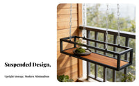 Space-Saving Design utilitarian Chain-Suspended Planter Multi-Functional utilitarian Ceiling Mount adaptable Use Hanging Shelf strongDuty for Plant lovers, Interior Designers, Balcony, Cafe, Restaurant, Living Room