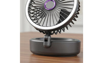 Five Speed Settings Rechargeable Portable Fan Wide-Angle Air Movement Cooling Device