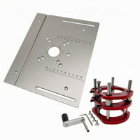 CNC-Finished Manual Router Lift Aluminum Alloy Woodworking Router Lift Base Alignment Slots Power Tool Accessory Precision Adjustment