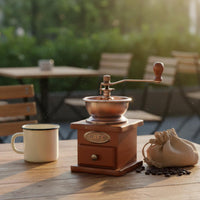 Manual Coffee Grinder Adjustable Mill Setting Hand Crank Coffee Mill Wooden Hand Crank Grinder Preserves Flavor Portable