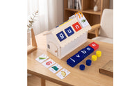 Wooden House Toy with Tiles Fine Motor Shape Sorter House Color Matching