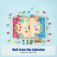 Bouncing Chess, Desktop Board Game, 12-in-1 Wooden Toy, Parent-Child Interactive, Kids Logic Game