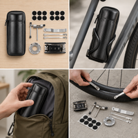 Bicycle Repair Kit with Glueless Patches, Pump, Wrench, and Multi-tool Set for Road and Mountain Bikes