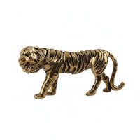 Chinese Astrological Tiger Figurine Detailed Craftsmanship Vintage Tiger Paperweight Handmade Desk Ornament for Collectors, Study Room, Office