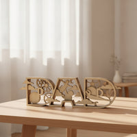 Layered Wooden Tabletop Ornament Dimensional Freestanding Wooden Decor for Mantel, Shelf, Entryway