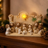 Cartoon Nativity Display Giftable Christmas Stable Figurines