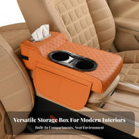 Center Console Pad with Tissue Box Comfortable Support Pad Multifunctional Car Armrest Organizer Anti-Slip Base Vehicle Console Tissue Box for Drivers