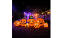 Light-up Inflatable Pumpkin with Black Cat Outdoor Air-Blown Yard Display for Garden, Patio