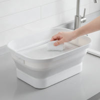 Laundry Basket with Washboard Space-Saving Collapsible Laundry Basket Foldable Wash Basin 2-in-1 Long-Lasting for Renters