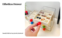 Large Capacity Jewelry Drawer Tray Organizer Flocked Lining Multi-Layer Jewelry Case Removable Trays for Women, Dresser, Bedroom, Dorm Room