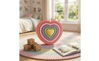 5 Pieces Stackable Heart-Shaped Stepping Stones Indoor-Outdoor Foam Stepping Stones Sturdy Toy Long-Lasting for Children, Playroom