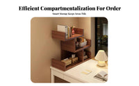 Multi-Tier Design Desktop Hutch Space-Saving desktop Shelf Large Capacity Desk Organizer Sturdy Construction for Students, telecommuter Workers, Workstation, Study Room