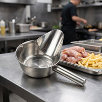 Stainless Steel Duckbill Scoop Shatterproof Scoop with Pouring Spout Commercial-Grade Polished for Chefs, Caterers, Food Prep Stations, Concession Stands