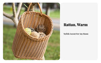 Space Saving Woven Wall Basket Large Capacity Woven Hanging Basket Multifunctional for Homeowners, Decorators, Bathroom, Dorm Room, Bedroom