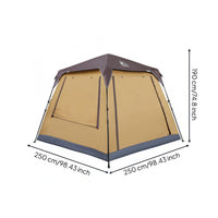 Mesh Screening Large Camping Tent Zippered Openings Instant Setup Tent Camel-Colored