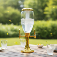 Countertop Two-spoutTap Beverage Dispenser Transparent Beverage Dispenser with Ice Column Stable Drink Dispenser with Tap Sturdy for Bartenders