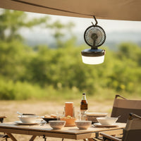 Multi-Functional Solar Fan Camping Lamp Emergency Camping Lantern with Fan Lightweight Portable Lantern Power Outage for Backpackers, Tabletop