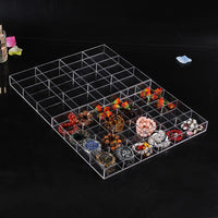 Acrylic Clear Multi-Compartment Jewelry Display Tray for Earrings Bracelets Beads