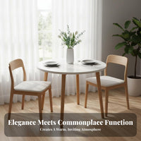 Nordic Design Round 4-Person Table Minimalist Design Cafe Furniture Space Saving Stable Base for Apartment Dwellers, Homeowners, Families, Dining Room, Coffee Bar, Office, Kitchen