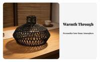Paper Rope Ceiling Lamp Handwoven Woven Hanging Lampshade Woven Hanging Lamp DIY Rattan Design Lamp Fixture Natural Material