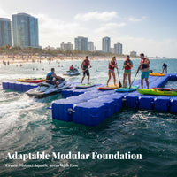 Jet Ski Drive-on Dock Easy Installation Modular Floating Dock High Load Capacity Boat Mooring Pontoon Anti-Slip Surface for Marina Operators, Waterfront Property Owners, Marinas, Harbors, Lakes, Rivers
