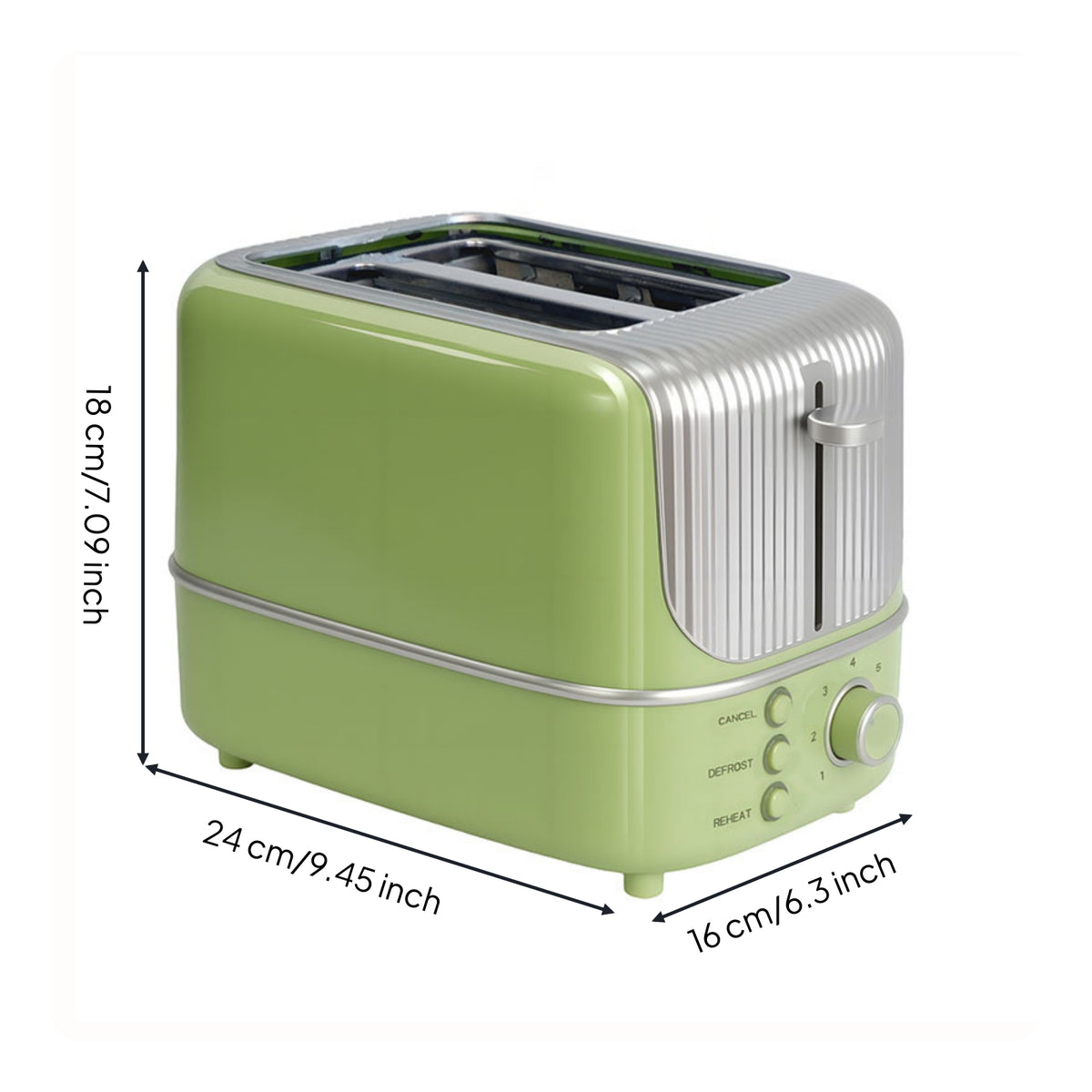 2-Slice Toasting Appliance High-Lift Automatic Toasting Appliance Easy to Clean for Kitchen, Apartment