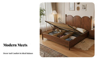 French Design Wooden Bed Modern Design Solid Wood Bed Quiet and Stable Bedroom Furniture for Couples, Homeowners, Guesthouse, Guest Room, Apartment
