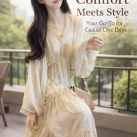 Maxi Dress with Long Sleeves and V-Neck for Spring Casual Wear, Floral with High Waist and Flared Silhouette Design for Vacation