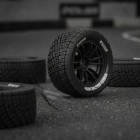 4 Pieces 1/10 Scale RC Model Car Tires 77mm RC Tires with 12mm Coupler Treaded High Traction for Hobbyists