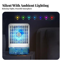 Multi-Function Air Chiller Humidifier Quiet Mini Water Cooling Fan Adjustable Ventilation Stream Portable Air Chiller for Office, Bedroom, Dorm Room