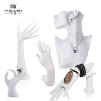 Mannequin Hand Jewelry Display Stand Set for Necklaces, Bracelets, Earrings, and Rings