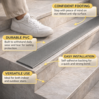 PVC Non-Slip Step Edge Protector for Indoor Stairs and Outdoor Soft Anti- for Kids security, Self-Adhesive Strip
