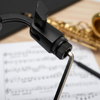 Saxophone Phone Holder Secure Grip Saxophone Phone Mount Digital Sheet Music Holder 360° Rotatable Musical Instrument Accessory