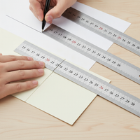 Stainless Steel Ruler Set, Double-Sided Engraved, Thickened Metal Straight Edge for Drawing and Stationery, 3-Pack