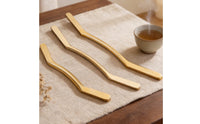Curved Brass Massage Stick Polished Massage Stick with Acupoint Chart Smooth Lymphatic Drainage Massager Long-Lasting for Masseuses, Home, Spa