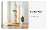 Partition with Display Shelves East Asian Aesthetic Room Divider with Shelves Multifunctional Design Privacy Screen for Homeowners, Entryway, Bedroom