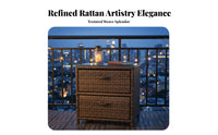 Waterresistant Rattan Door Cabinet sunlight-resistant Multi-Shelf Wicker Cabinet Multifunctional Outdoor Furniture With Doors for Apartment Dwellers, Interior Design fans, Balcony, Garden, Entrance, Hallmanner