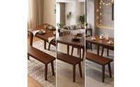 Backless Dining Bench Minimalist Dining Room Bench Space-Saving Furniture Natural for Kitchen