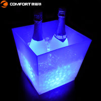 10L Square LED Luminous Ice Bucket Rechargeable Champagne Beer Cooler