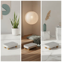 Slatted Litter Box Platform with Wooden Legs Removable Litter Box Step with Wooden Base Compact Wear-Resistant for Cats